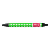 Monogram rode en groene pokadot zwarte inkt pen (Voorkant)