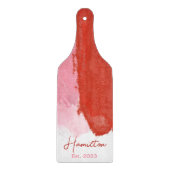 Monogram rode en roze Waterverf Snijplank (Voorkant)