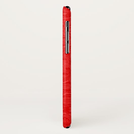 Monogram rode en witte elegant meisje Case-Mate iPhone case (Achterkant/links)