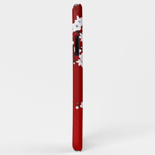 Monogram rode en witte kers bloesem Case-Mate iPhone case (Achterkant/rechts)