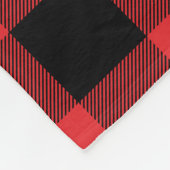 Monogram rode en zwarte Buffalo-cheque Fleece Deken (Hoek)