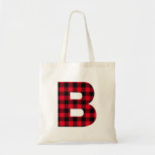 Monogram rode en zwarte Buffalo geplakt B Tote Bag (Voorkant)