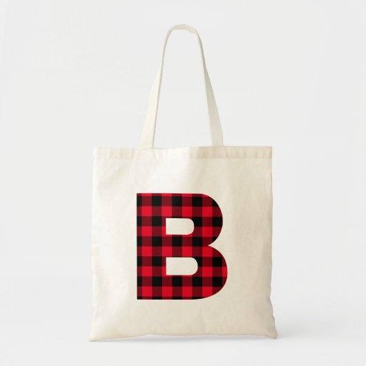 Monogram rode en zwarte Buffalo geplakt B Tote Bag (Voorkant)