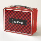 Monogram rode en zwarte buffelplaat (Voorkant)