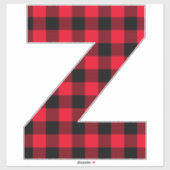 Monogram rode en zwarte buffelplaat sticker (Vel)