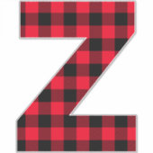 Monogram rode en zwarte buffelplaat sticker (Voorkant)