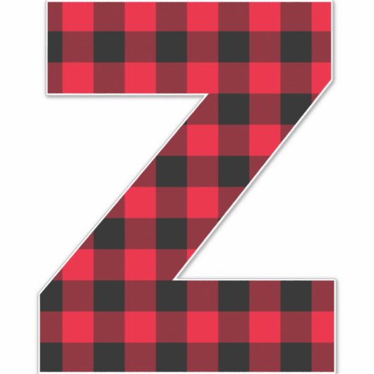 Monogram rode en zwarte buffelplaat sticker (Voorkant)