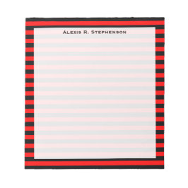 Monogram rode en zwarte streep notitieblok