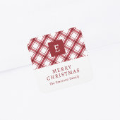 Monogram rode geruite Sticker