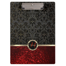 Monogram Rode Glitter en Floral Design