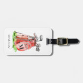 Monogram rode golftas bagagelabel (Voorkant horizontaal)