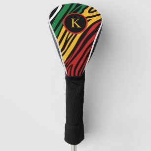 Monogram Rode Groen Geel Zwarte Geschiedenis Maand Golfheadcover