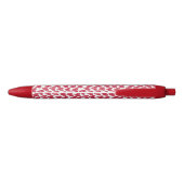 Monogram Rode Hartjes Valentijnspatroon Zwarte Inkt Pen (Achterkant)
