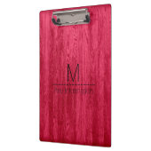 Monogram rode houtkorrel klembord (Links)