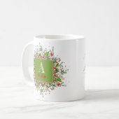 Monogram Rode Kerstletter fotokopje Koffiemok (Voorkant links)