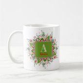 Monogram Rode Kerstletter fotokopje Koffiemok (Links)