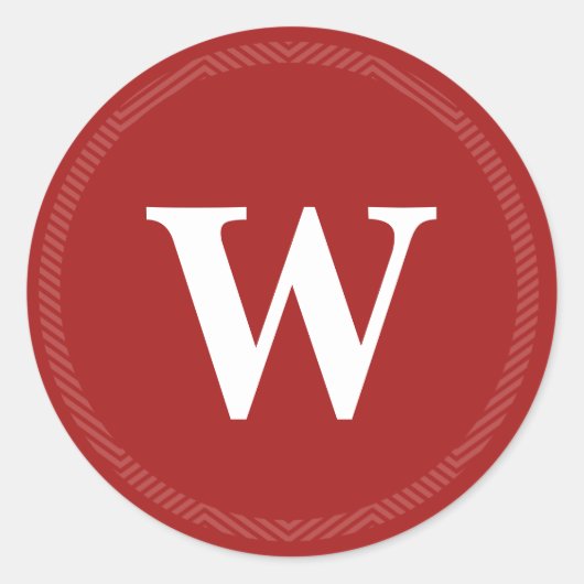 Monogram Rode Kerstmis Envelop Seal Stickers (Voorkant)