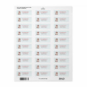 Monogram Rode Kerstvakantie Koffie Adres Etiket (Full Sheet)