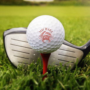 Monogram rode kustkrab golfballen