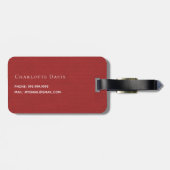 Monogram rode lederen textuur bagagelabel (Achterkant horizontaal)