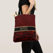 Monogram Rode Luipaard Dierprint Tote Bag (Dichtbij)