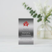 Monogram, Rode Marketing Anarchy Sign, Metaal-look Visitekaartje (Staand voorkant)