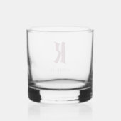 Monogram, rode oude stijl letter typografie whisky glas (Achterkant)