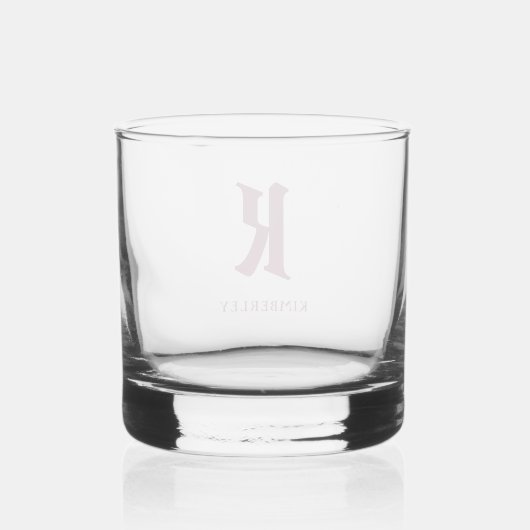 Monogram, rode oude stijl letter typografie whisky glas (Achterkant)
