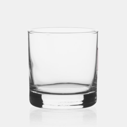 Monogram, rode oude stijl letter typografie whisky glas (Rechts)