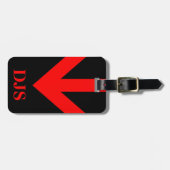 Monogram Rode Reispijl op Zwart Bagagelabel (Voorkant horizontaal)