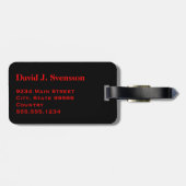 Monogram Rode Reispijl op Zwart Bagagelabel (Achterkant horizontaal)