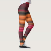 Monogram rode roze Oranje bruine grijze stapjes Leggings (Rechts)