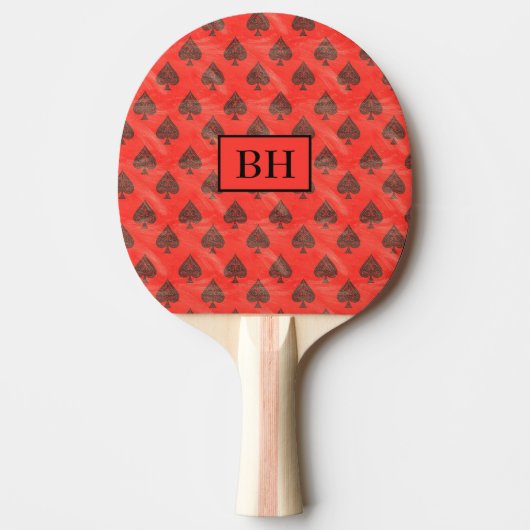 Monogram Rode Schop Ping Pong Bat Tafeltennisbatje (Voorkant)