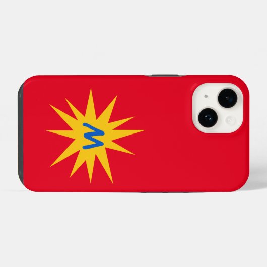 Monogram rode Starburst iPhone Hoesje (Achterkant horizontaal)