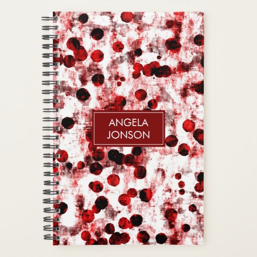 Monogram rode Stippen Planner (Voorkant)