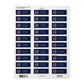 Monogram Rode Strik Krans Blauwe Vakantie Adreslab Etiket (Full Sheet)