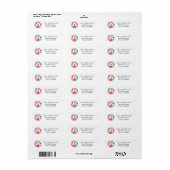 Monogram Rode Strikende Krans Kerst Adreslabel Etiket (Full Sheet)