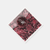 Monogram Rode Vintage Bloemen Servetten 2 (Hoek)
