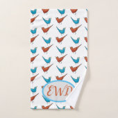 Monogram rode vogel bad handdoek (Handdoek)