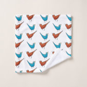 Monogram rode vogel bad handdoek (Wasdoekje)