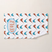 Monogram rode vogel bad handdoek (Handdoek)
