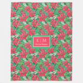 Monogram rode waterverf preppy kerst fleece deken (Voorkant)