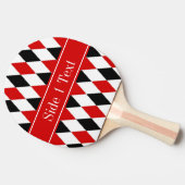 Monogram Rode Wht Black Harlequin Red Ribbon Tafeltennisbatje (Zijkant)