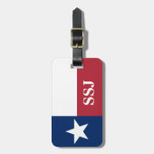 Monogram Rode Wit Blau Texas Vlag Bagagelabel (Voorkant verticaal)