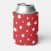 Monogram rode witte en blauwe patriottische sterre blikjeskoeler (Blikje Achterkant)