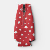 Monogram rode witte en blauwe patriottische sterre flesjeskoeler (Achterkant)