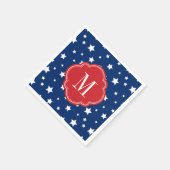 Monogram rode witte en blauwe patriottische sterre servetten (Hoek)