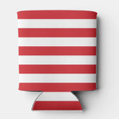 Monogram rode witte en blauwe patriottische strepe blikjeskoeler (Achterkant)