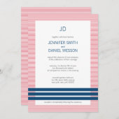 Monogram rode witte en blauwe strepen Weddenschap Kaart (Voorkant / Achterkant)