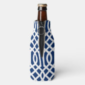 Monogram rode witte en blauwe Trellis Flesjeskoeler (Fles Achterkant)